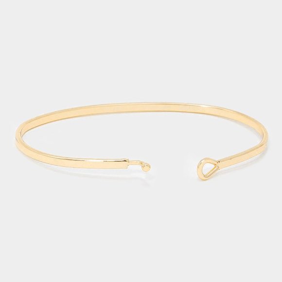 Message Bracelet Thin Hook Bangle DEAR MOM I LOVE YOU Inspirational GOLD - Picture 2 of 2
